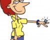 Royalty Free Clipart Image of a Woman With a Diamond Ring